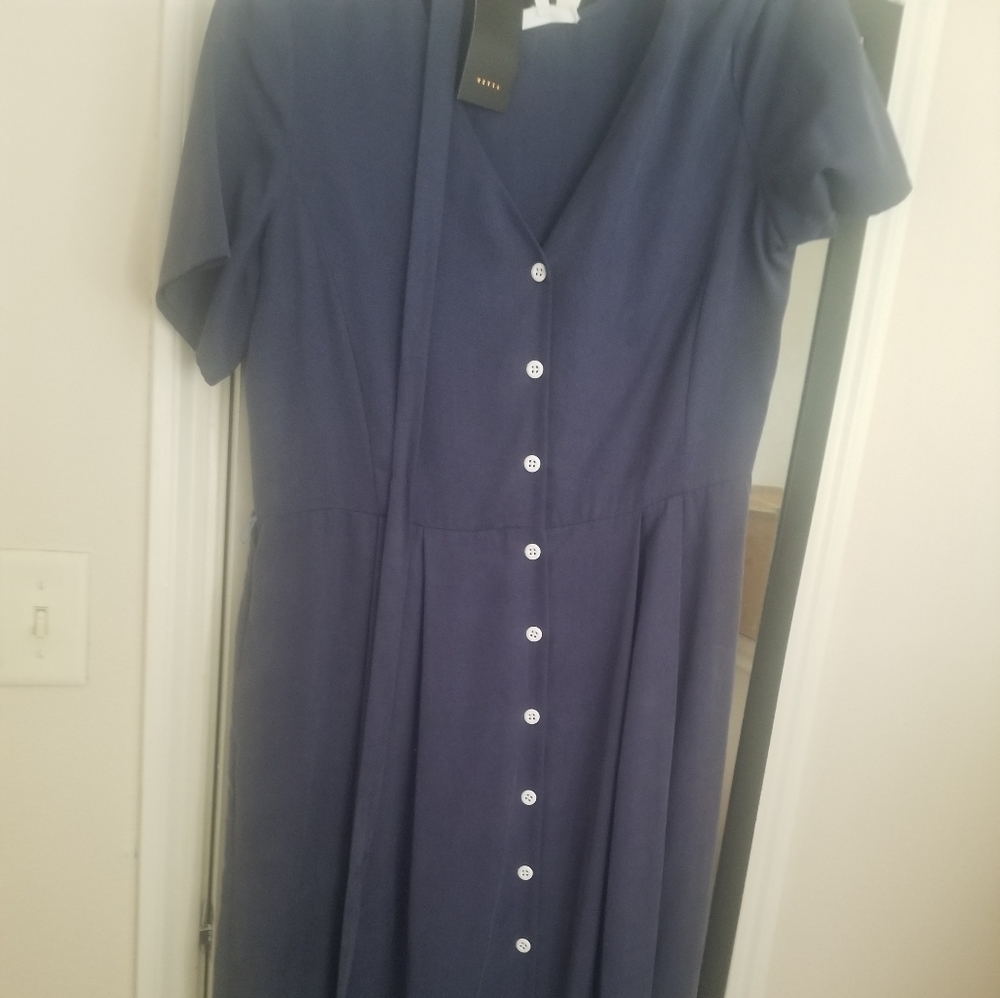 Vetta Capsule Midi Button Down Dress NWT